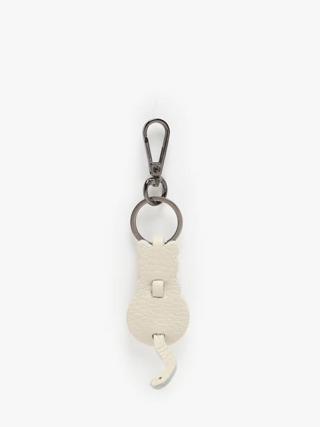 Porte-clefs Chat Cuir Milano Beige caviar CA24125