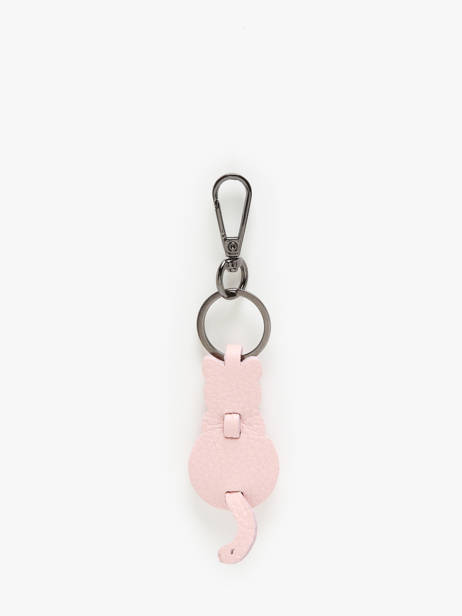 Porte-clefs Chat Cuir Milano Rose caviar CA24125