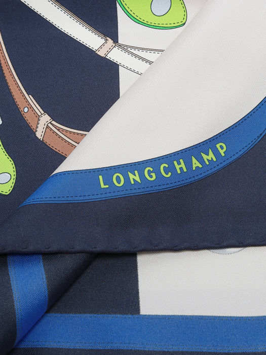 Longchamp Soie unie Etole Bleu