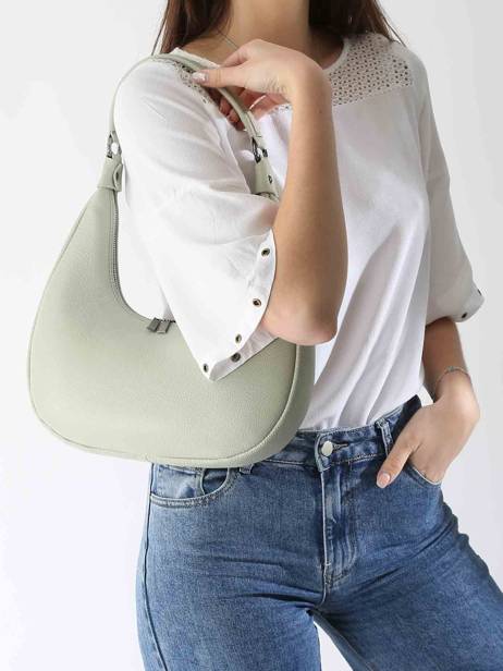 Sac Porté épaule Caviar Cuir Milano Vert caviar CA24121 vue secondaire 1