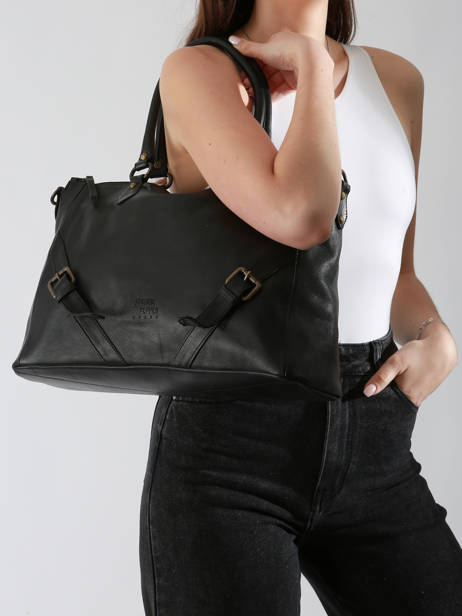 Sac Porté épaule Strappy Cuir Basilic pepper Noir strappy BSTR03 vue secondaire 1