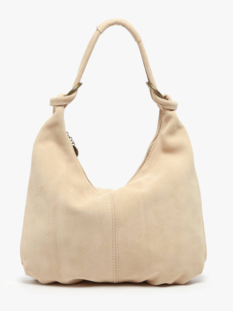 Shoulder Bag Velvet Leather Milano Beige velvet VE24111 other view 4