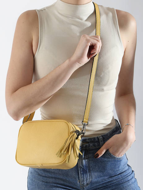 Sac Bandoulière Caviar Cuir Milano Jaune caviar CA2006N vue secondaire 2