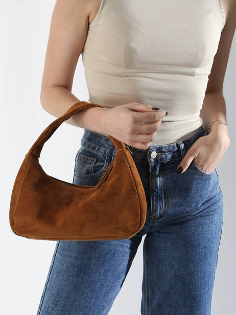 Sac à Main Velvet Cuir Milano Marron velvet VE24114 vue secondaire 1