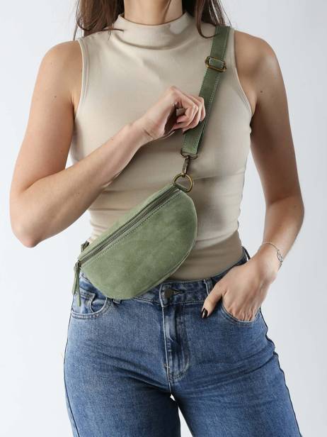 Sac Banane Milano Vert velvet VE19091 vue secondaire 1