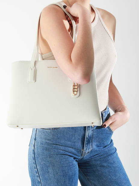 Sac PortÃ© Ã©paule Saffiano David jones Beige saffiano CM7468 vue secondaire 1
