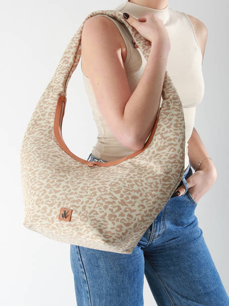 Sac Porté épaule Leopard Polyester Vanessa wu Beige leopard MA0130 vue secondaire 1