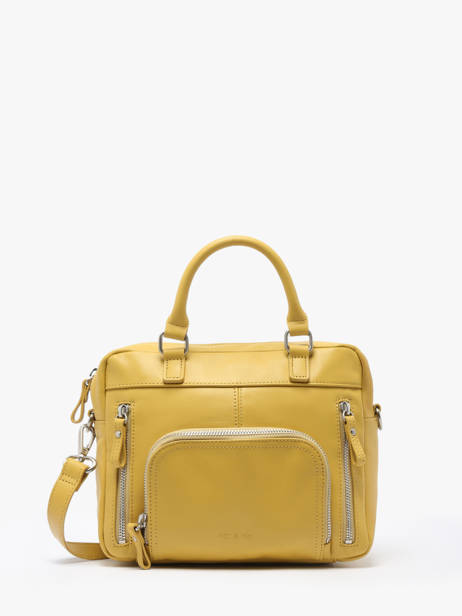 Sac Bandoulière Baby Macy Cuir Nat et nin Jaune vintage BABYMACY