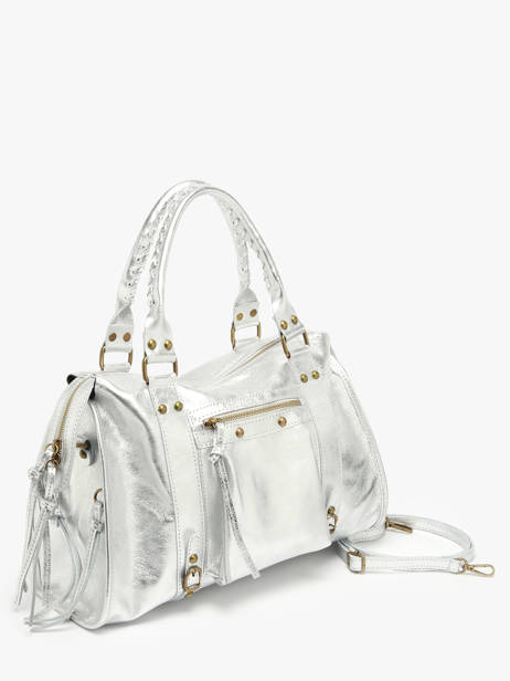 Sac Porté épaule A4 Nine Cuir Milano Argent nine NI24093 vue secondaire 2