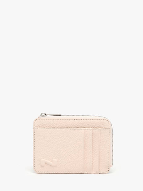 Porte-monnaie Avec Porte-cartes Cuir Nathan baume Rose original n 217N