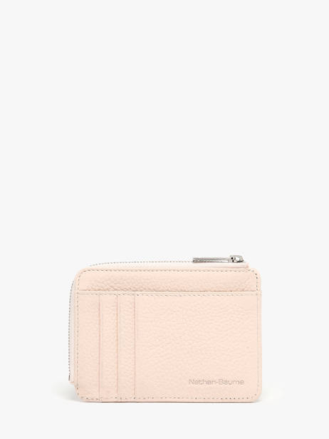 Porte-monnaie Avec Porte-cartes Cuir Nathan baume Rose original n 217N vue secondaire 2