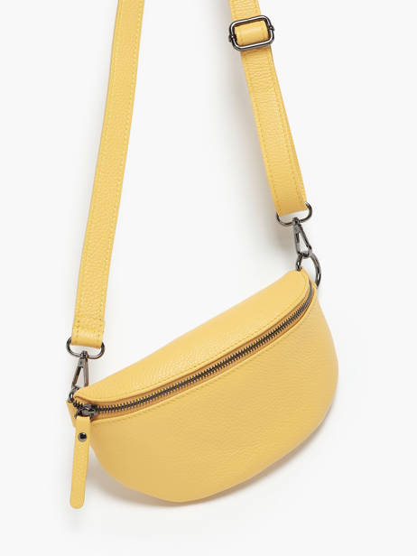 Sac Banane Caviar Cuir Milano Jaune caviar CA19091B vue secondaire 2