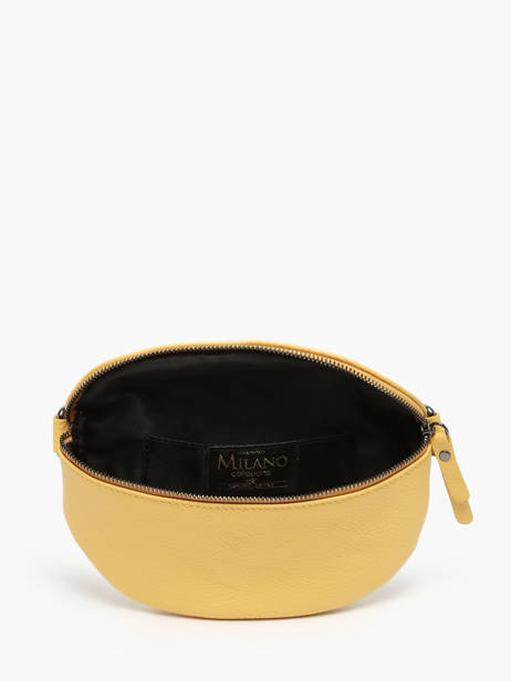 Sac Banane Caviar Cuir Milano Jaune caviar CA19091B vue secondaire 3