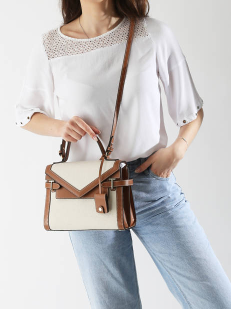 Sac Bandoulière Emily Garni Cuir Le tanneur Beige emily TEMI1015 vue secondaire 1