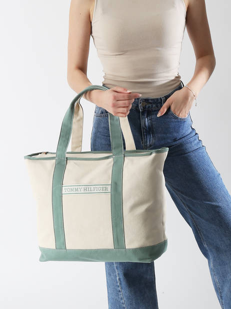 Sac Porté épaule Th Summer Coton Tommy hilfiger Vert th summer AW17421 vue secondaire 1