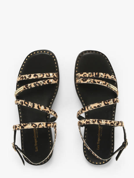 Sandals Corabel Leo In Leather Les tropeziennes Gold women CORABEL other view 3