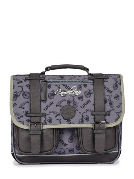 Cartable 2 Compartiments Cameleon Gris vintage urban PBVBCA35 vue secondaire 6