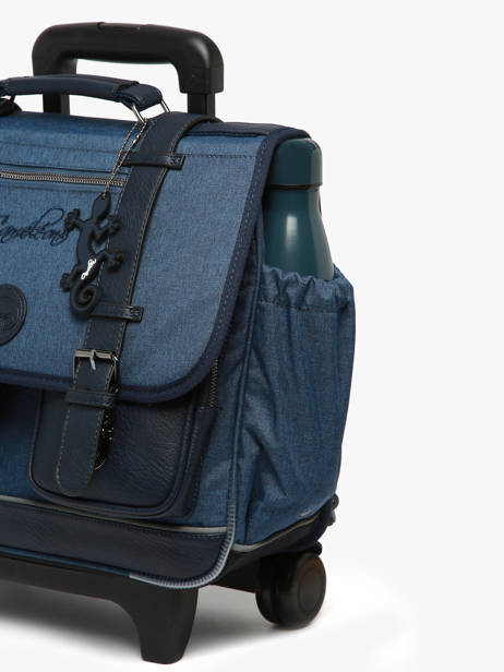 Wheeled Schoolbag 2 Compartments Cameleon Blue vintage color CR38 other view 5