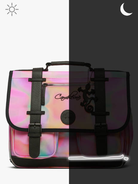 Satchel For Kids 3 Compartments Cameleon Pink vintage fantasy CA41 other view 7