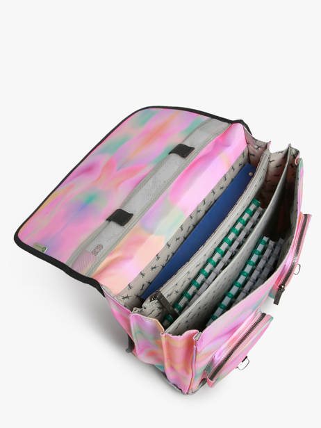 Satchel For Kids 3 Compartments Cameleon Pink vintage fantasy CA41 other view 3