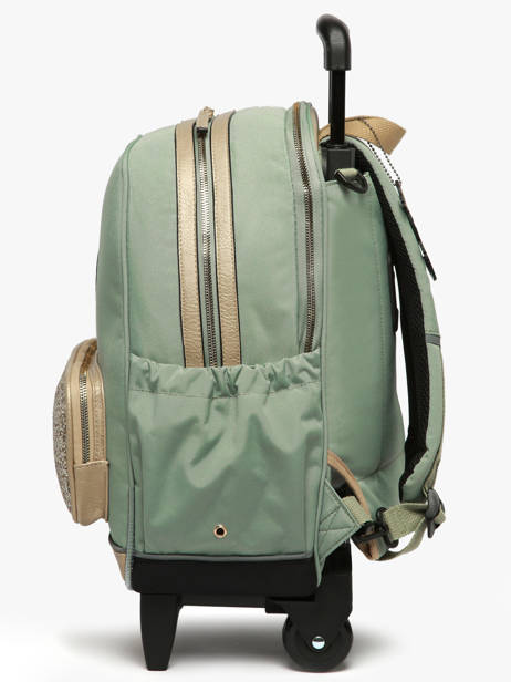 Sac A Dos à Roulettes 2 Compartiments Cameleon Vert vintage fantasy SR40 vue secondaire 2