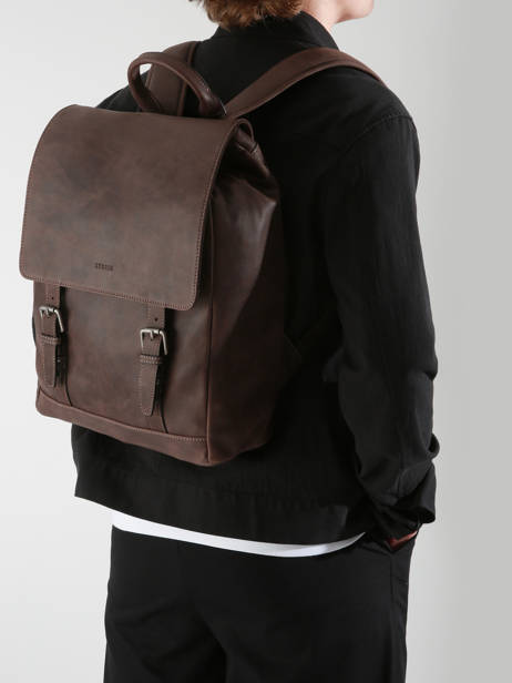 Sac Ã  Dos Spider Business 1 Compartiment Etrier Marron spider ESPI8191 vue secondaire 1