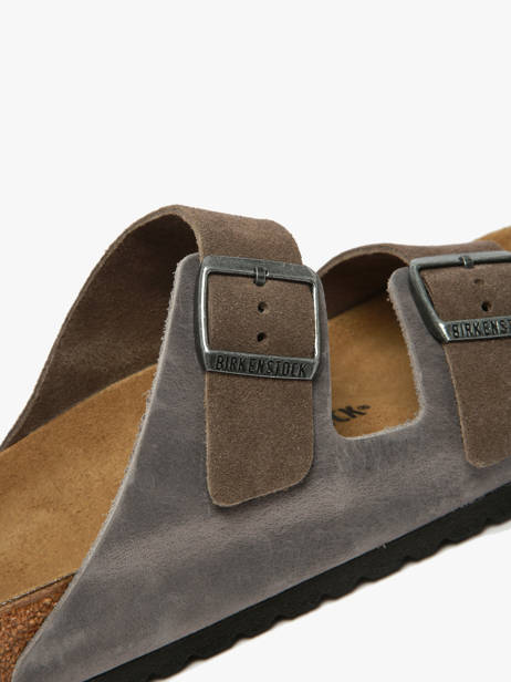 Slippers Arizona Concrete Gray In Leather Birkenstock Gray men 1029159 other view 2