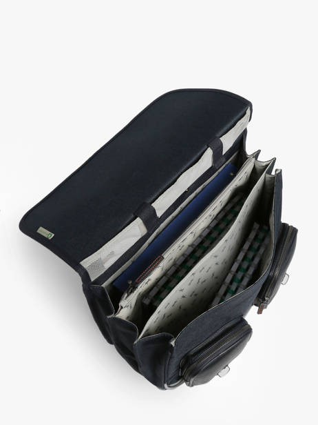 Cartable A Roulettes 3 Compartiments Cameleon Bleu vintage urban CR41 vue secondaire 4