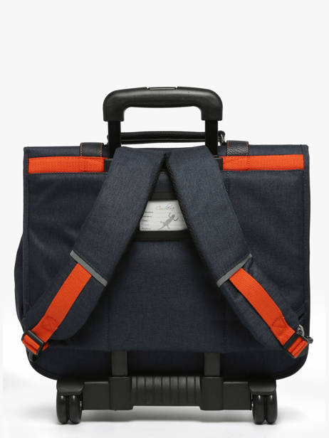 Cartable A Roulettes 3 Compartiments Cameleon Bleu vintage urban CR41 vue secondaire 5