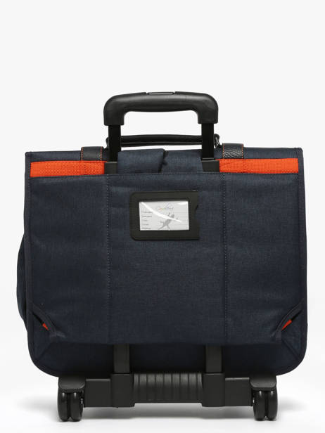 Cartable A Roulettes 3 Compartiments Cameleon Bleu vintage urban CR41 vue secondaire 6