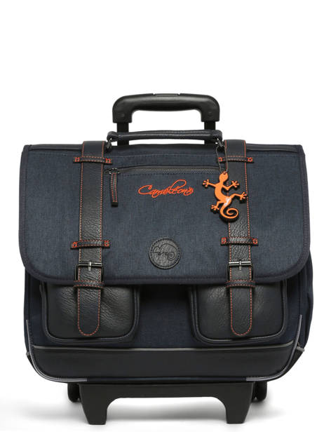 Cartable A Roulettes 3 Compartiments Cameleon Bleu vintage urban CR41 vue secondaire 8