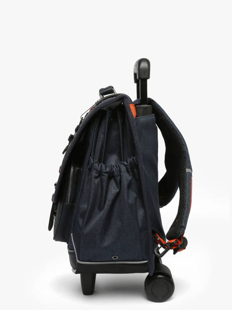 Cartable A Roulettes 3 Compartiments Cameleon Bleu vintage urban CR41 vue secondaire 2