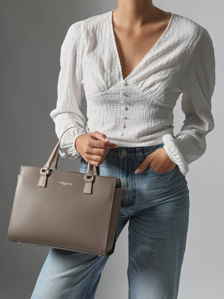 Sac Trapèze Smooth Cuir Lancaster Beige smooth 4 vue secondaire 1