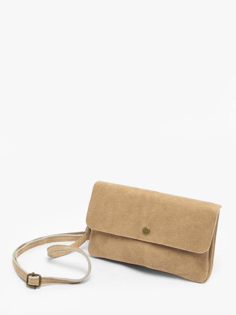 Shoulder Bag Velvet Leather Milano Beige velvet VE23067 other view 1