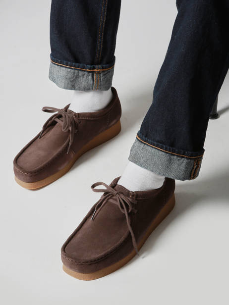 Moccasins Wallabee In Leather Clarks Brown men 26178279 other view 1