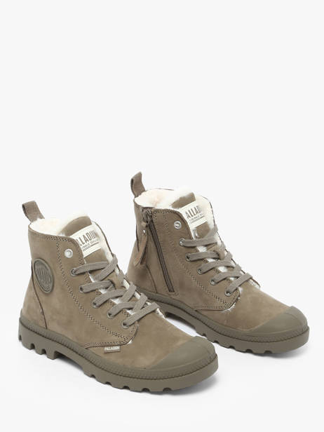 Bottines En Cuir Palladium Vert women 95982281 vue secondaire 2