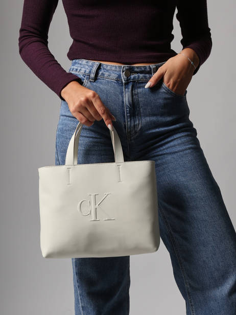 Sac Porté Main Sculpted Calvin klein jeans Blanc sculpted 4K3111G vue secondaire 1