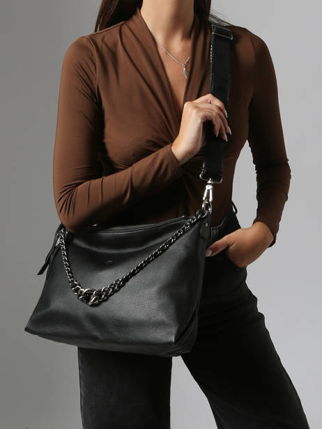 Shoulder Bag Vintage Leather Mila louise Black vintage 3822C other view 1