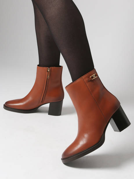 Bottines à Talon En Cuir Tommy hilfiger Marron women 8864GOC vue secondaire 1
