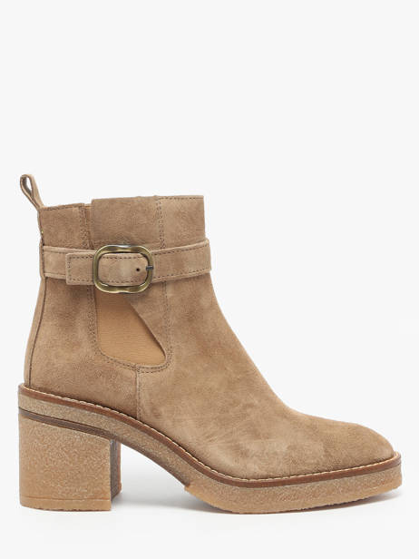 Bottines à Talon En Cuir Alpe Marron women 54651109