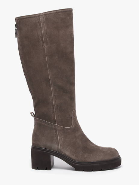 Heeled Boots In Leather Gabor Gray women 10