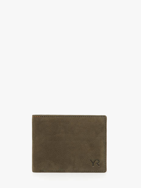 Wallet Nubuck Leather Yves renard Green nubuck 2608