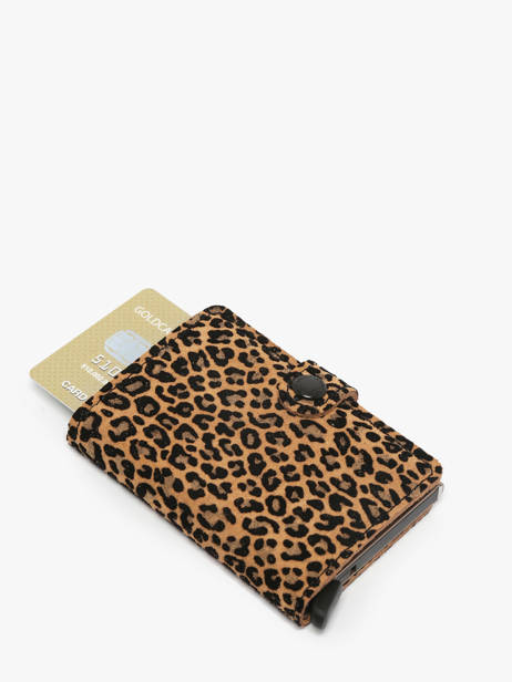 Card Holder Animal Leather Secrid Beige animal MLE other view 2