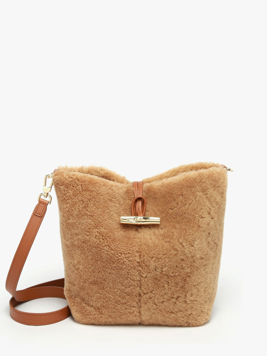 Longchamp Le roseau shearling Messenger bag Brown