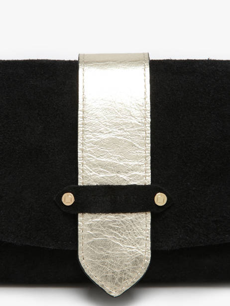 Shoulder Bag S Agnes Suede Leather Etrier Black agnes EAGV205S other view 4