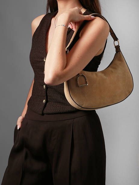 Shoulder Bag Altesse Suede Leather Etrier Beige altesse suede EASU017M other view 1