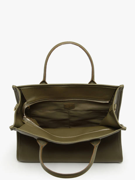 Medium Leather Jour Tote Bag Lancel Green jour A12996 other view 3