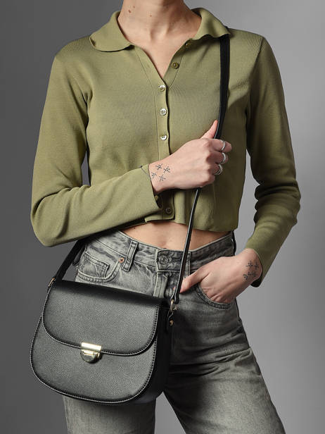 Shoulder Bag Wt Safiano Miniprix Black wt safiano F6918 other view 1