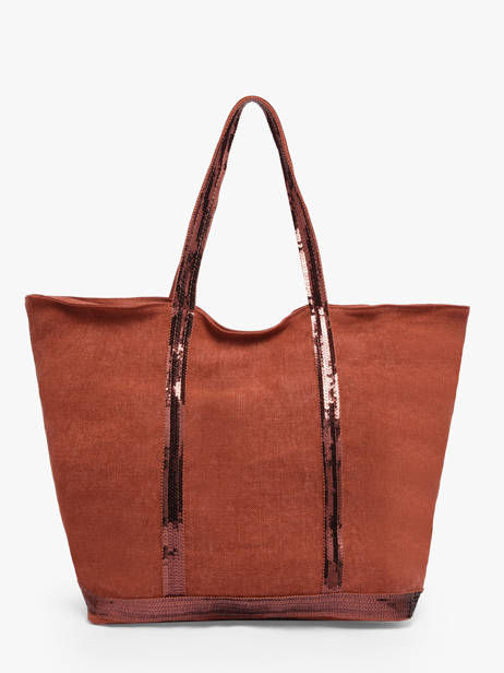Zipped Linen Tote Bag Le Cabas Sequins Vanessa bruno Orange cabas lin 31V40409