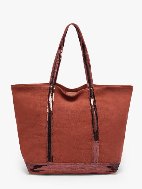 Medium Zipped Le Cabas Tote Bag Linen Sequins Vanessa bruno Orange cabas lin 31V40378